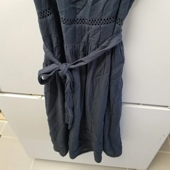 Aritzia Wilfred Blue Honoree Tie Front  Midi Dress S - Picture 5 of 9